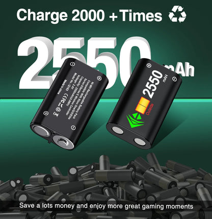 Dual Xbox Controller Charger with 4×5520Mwh Battery Packs for Xbox Series X|S/One/Elite