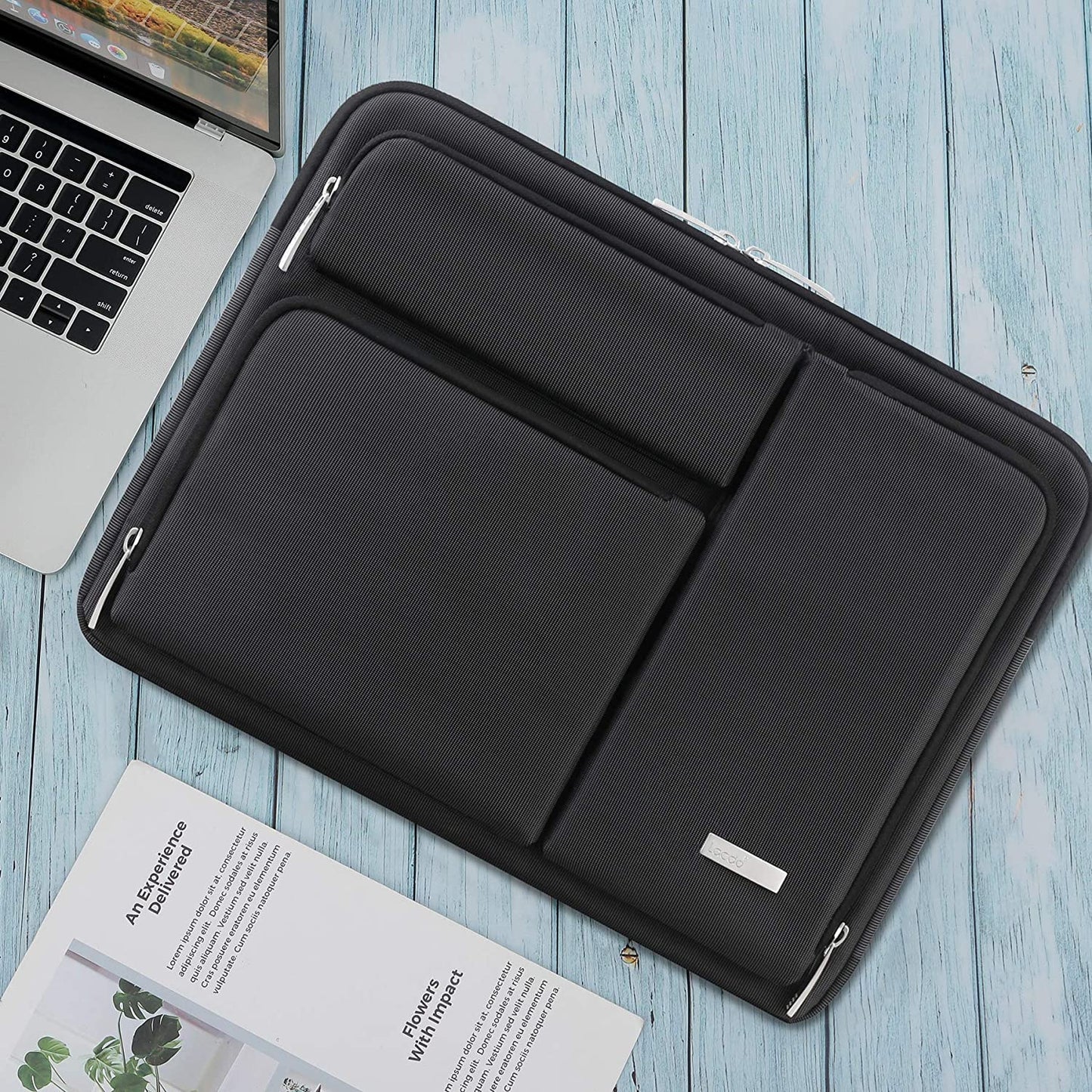 360° Protective Laptop Sleeve Case for 14 Inch HP Chromebook 14 / X360 14A / HP Stream 14, Acer Swift / Chromebook 314, 14" Ideapad Chromebook S330 ASUS Dell Portable Laptop Computer Bag, Black