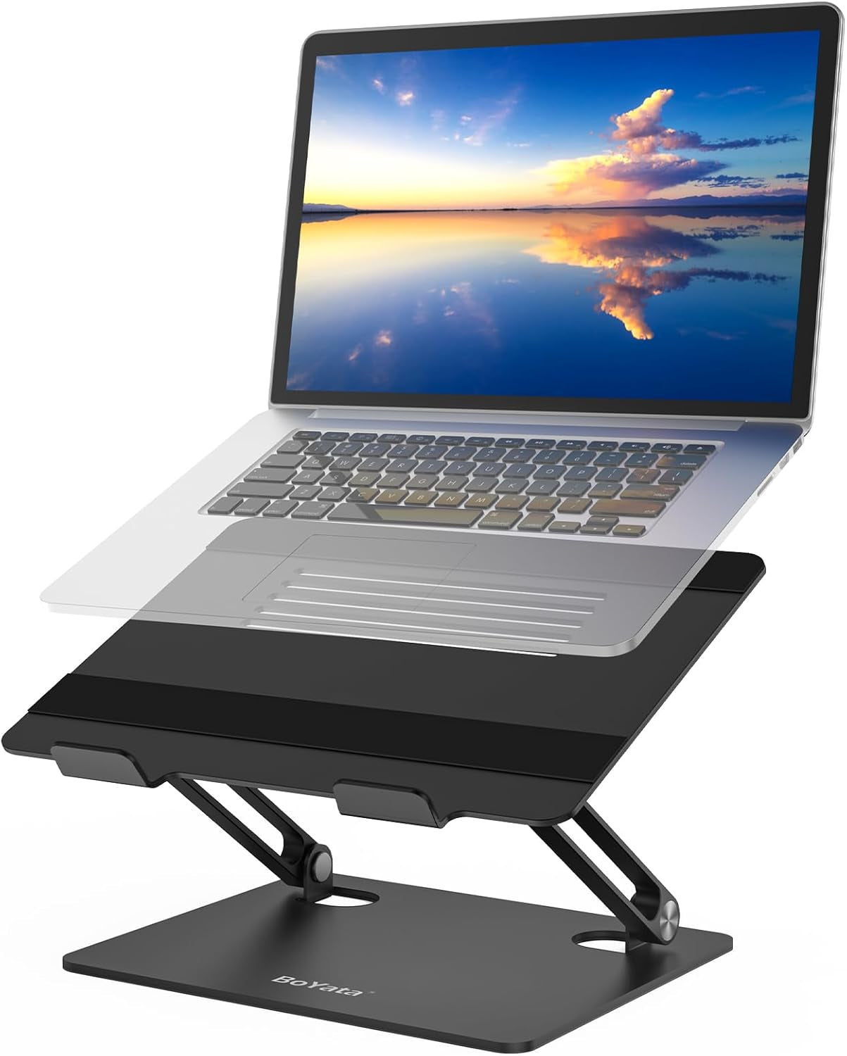 Laptop Stand, Adjustable Laptop Riser Ergonomic Computer Stand for Desk, Aluminum Laptop Holder Compatible for Macbook Pro/Air, Surface Laptop and Other Laptops up to 15 Inches
