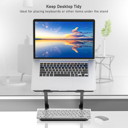 Laptop Stand, Adjustable Laptop Riser Ergonomic Computer Stand for Desk, Aluminum Laptop Holder Compatible for Macbook Pro/Air, Surface Laptop and Other Laptops up to 15 Inches